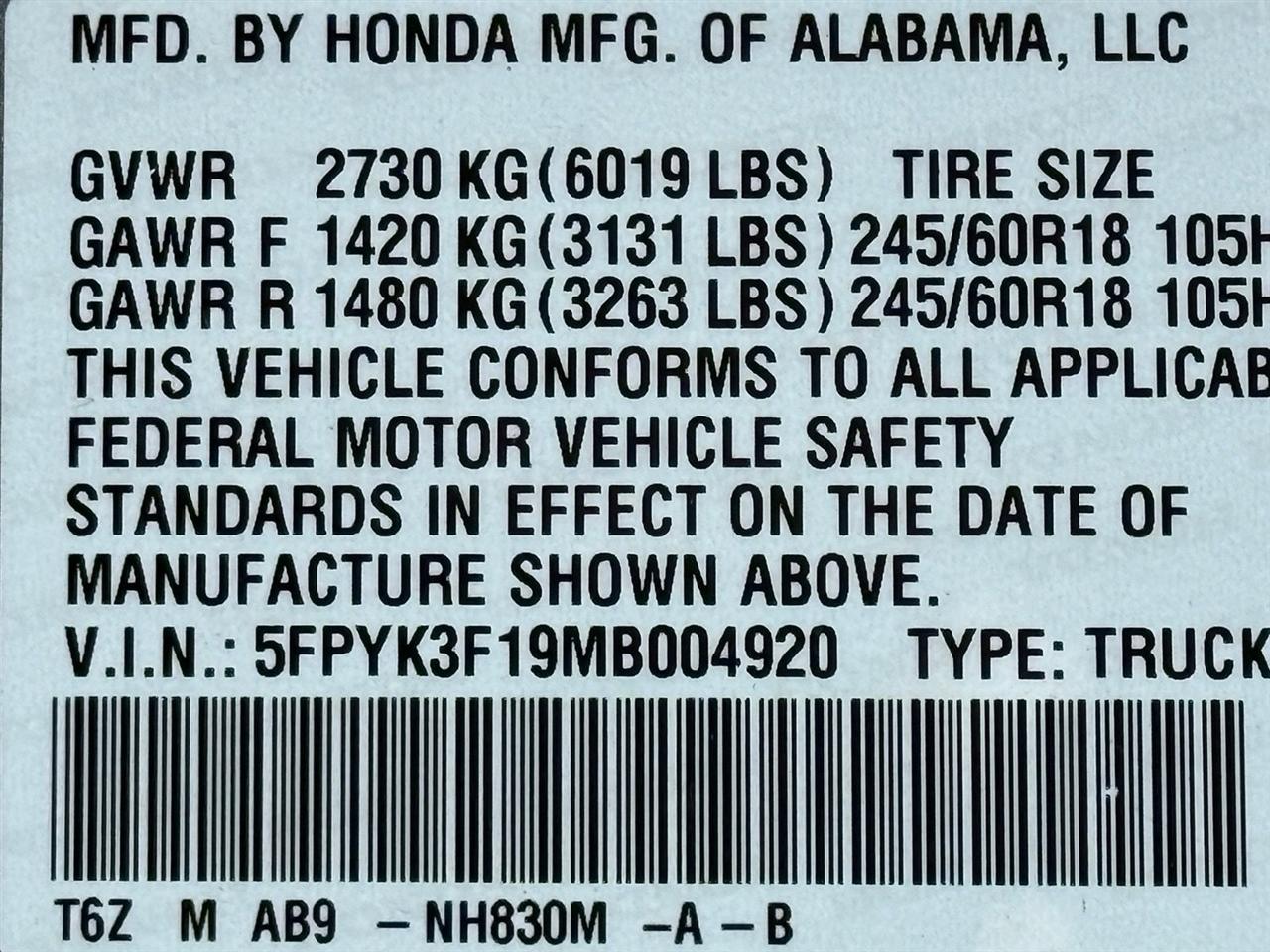 Honda Ridgeline  2021