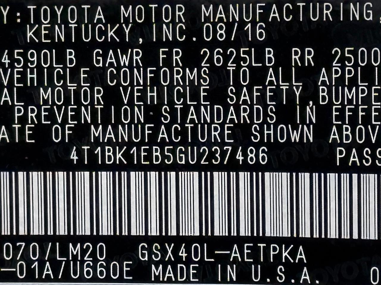 Toyota Avalon  2016