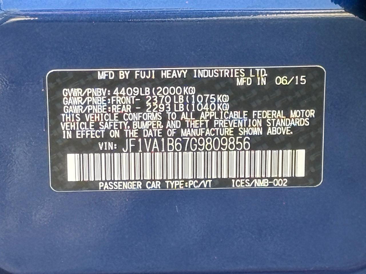 Subaru WRX  2016