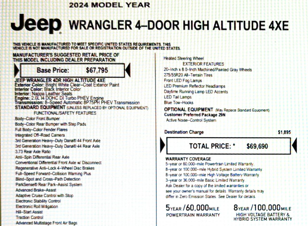 Jeep Wrangler 4xe High Altitude 4x4 2024
