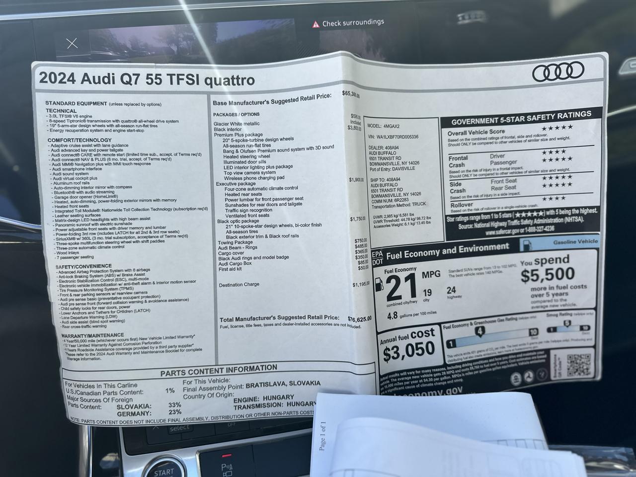 Audi Q7 Premium Plus 55 TFSI quattro 2024