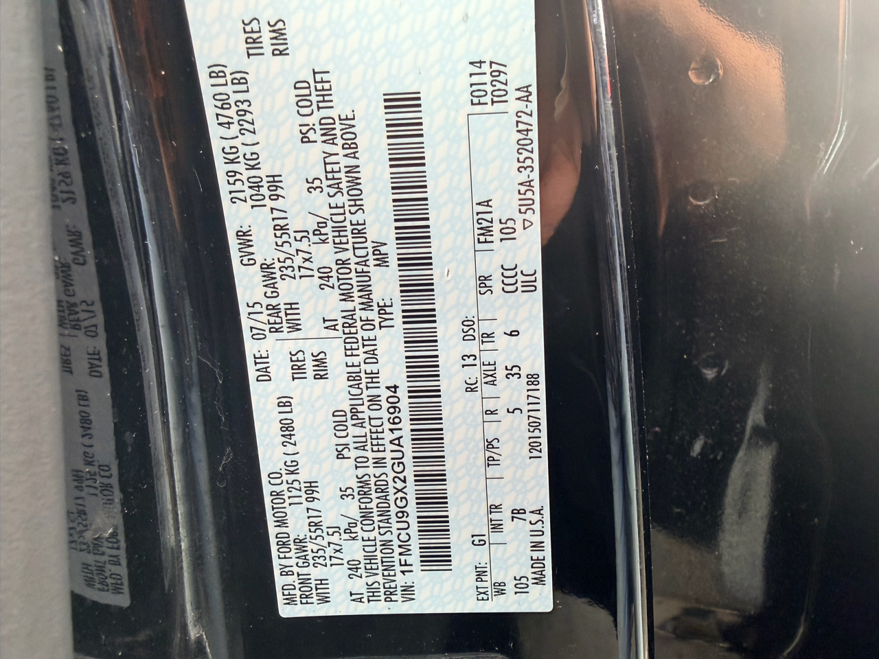 Ford Escape 4WD 4dr SE 2016 Ford Escape 4WD 4dr SE 2016