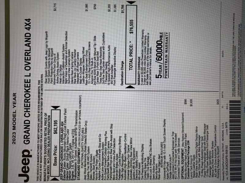 Jeep Grand Cherokee L Overland 4x4 2023