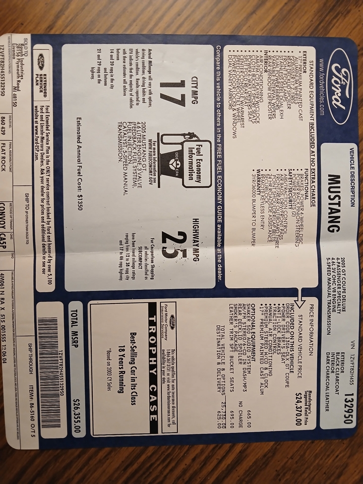 Ford MUSTANG GT  2005