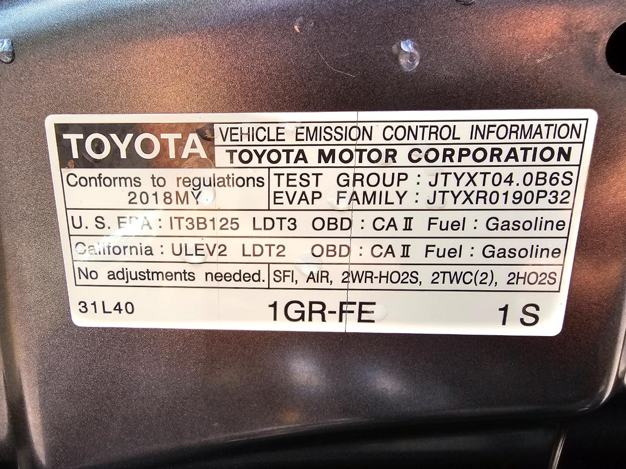 Toyota 4Runner TRD Off Road Premium 4WD (Natl) 2018