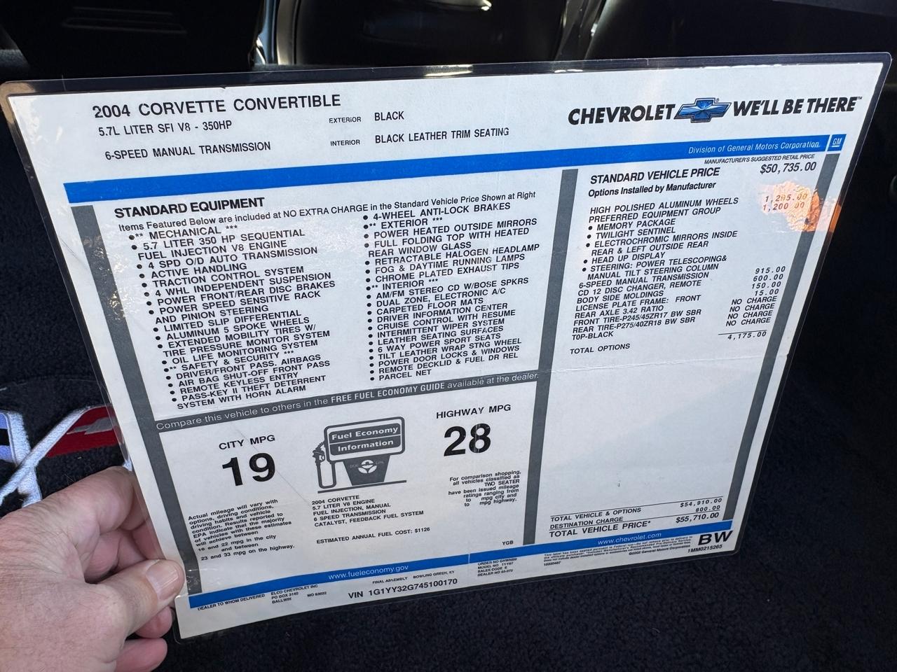 Chevrolet Corvette 2D Convertible 2004