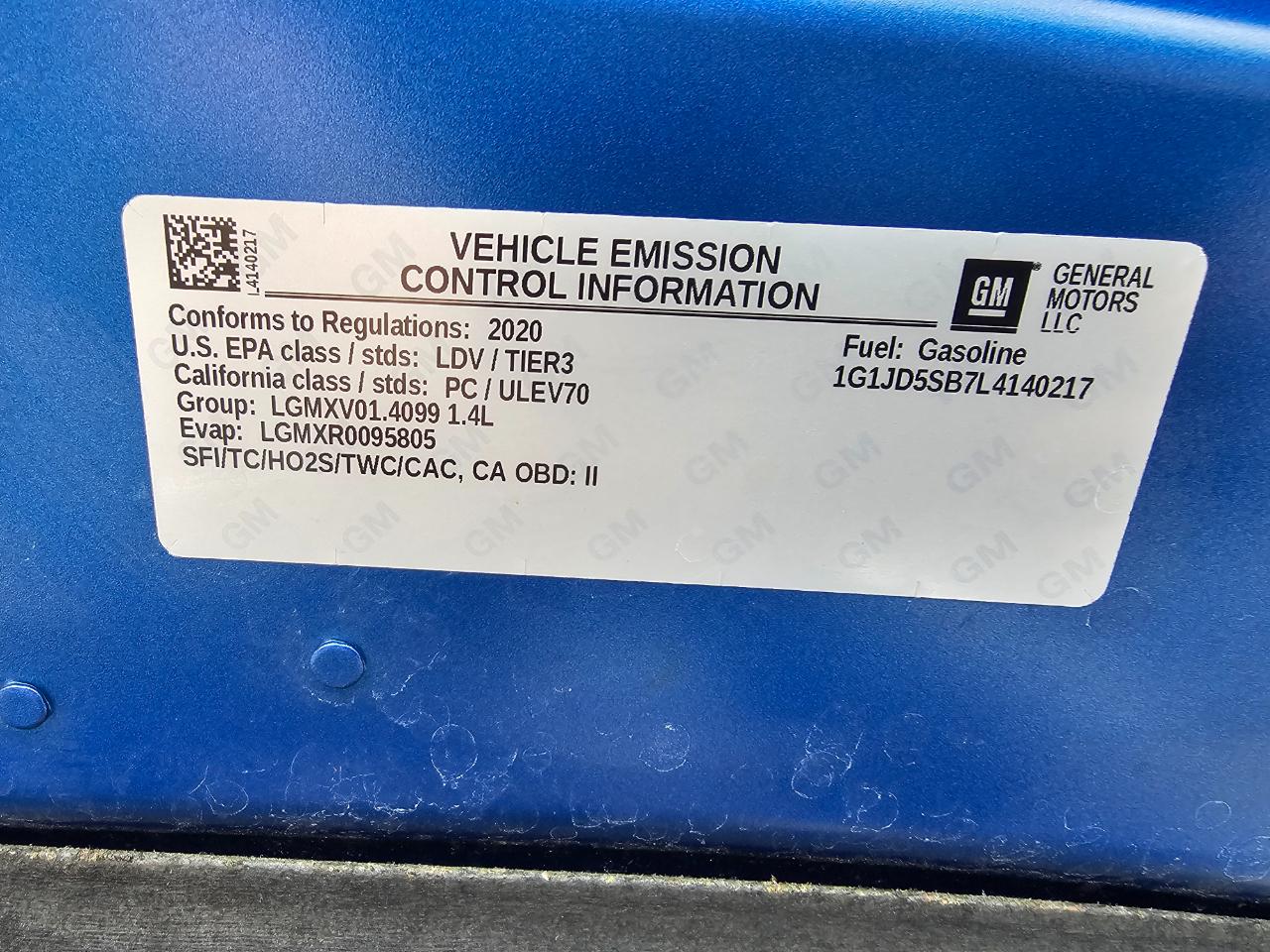 Chevrolet Sonic 4dr Sdn LT 2020