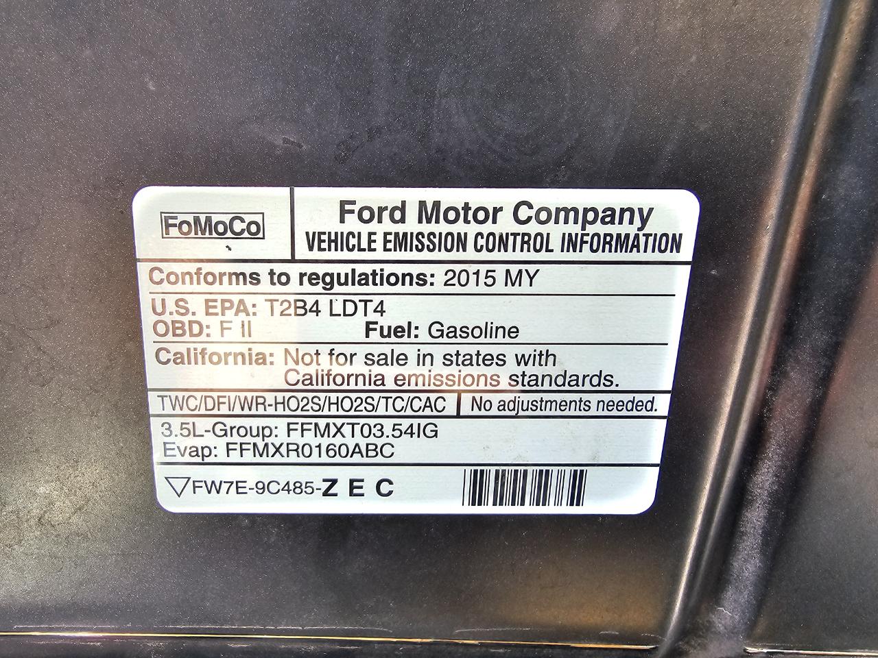 Ford F-150 2WD SuperCab 145" XLT 2015