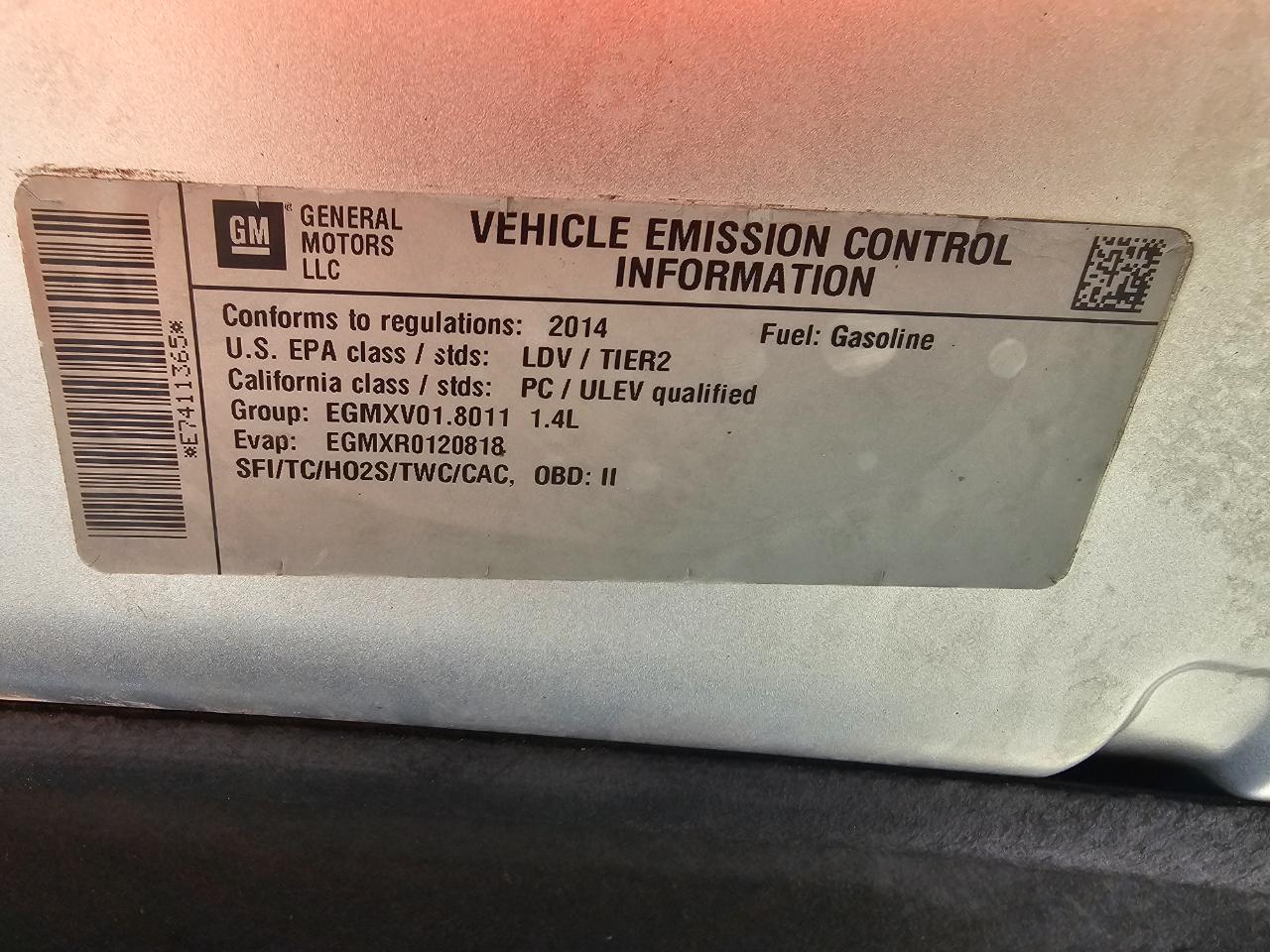 Chevrolet Cruze 4dr Sdn Auto 2LT 2014