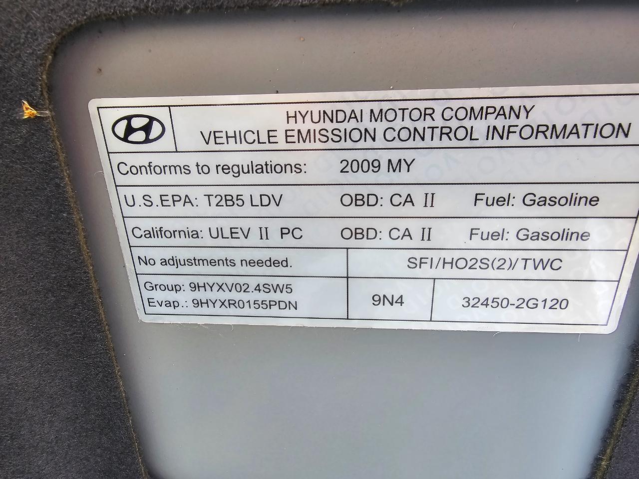 Hyundai Sonata 4dr Sdn I4 Auto GLS 2009
