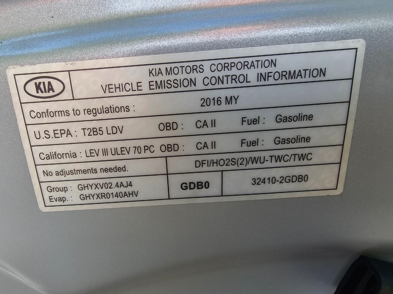 Kia Optima 4dr Sdn LX 2016