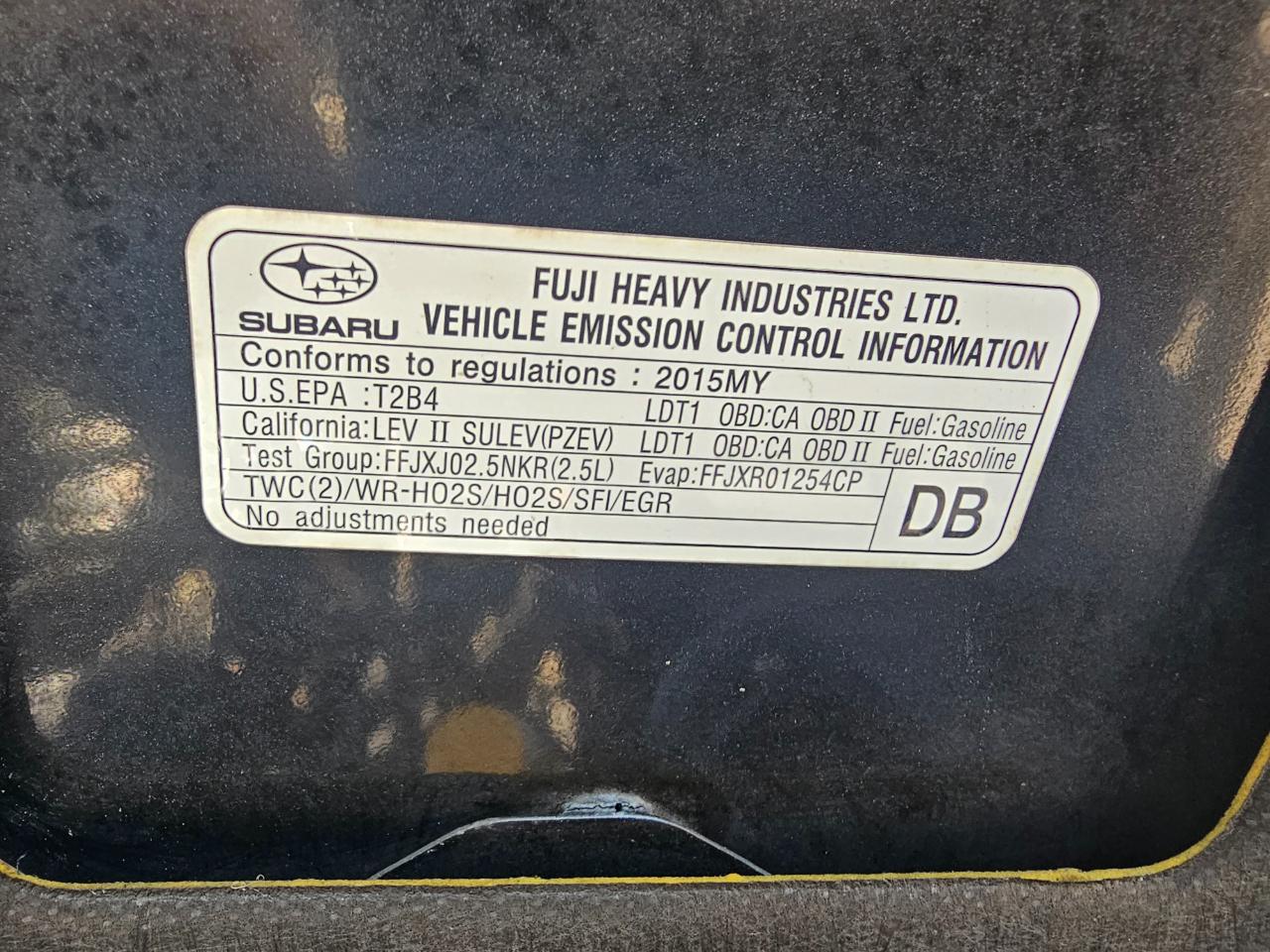 Subaru Forester 4dr CVT 2.5i PZEV 2015