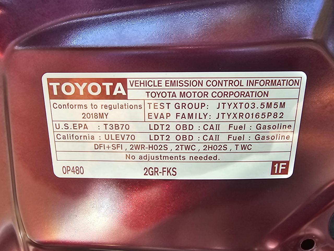 Toyota Highlander Limited V6 AWD (Natl) 2018
