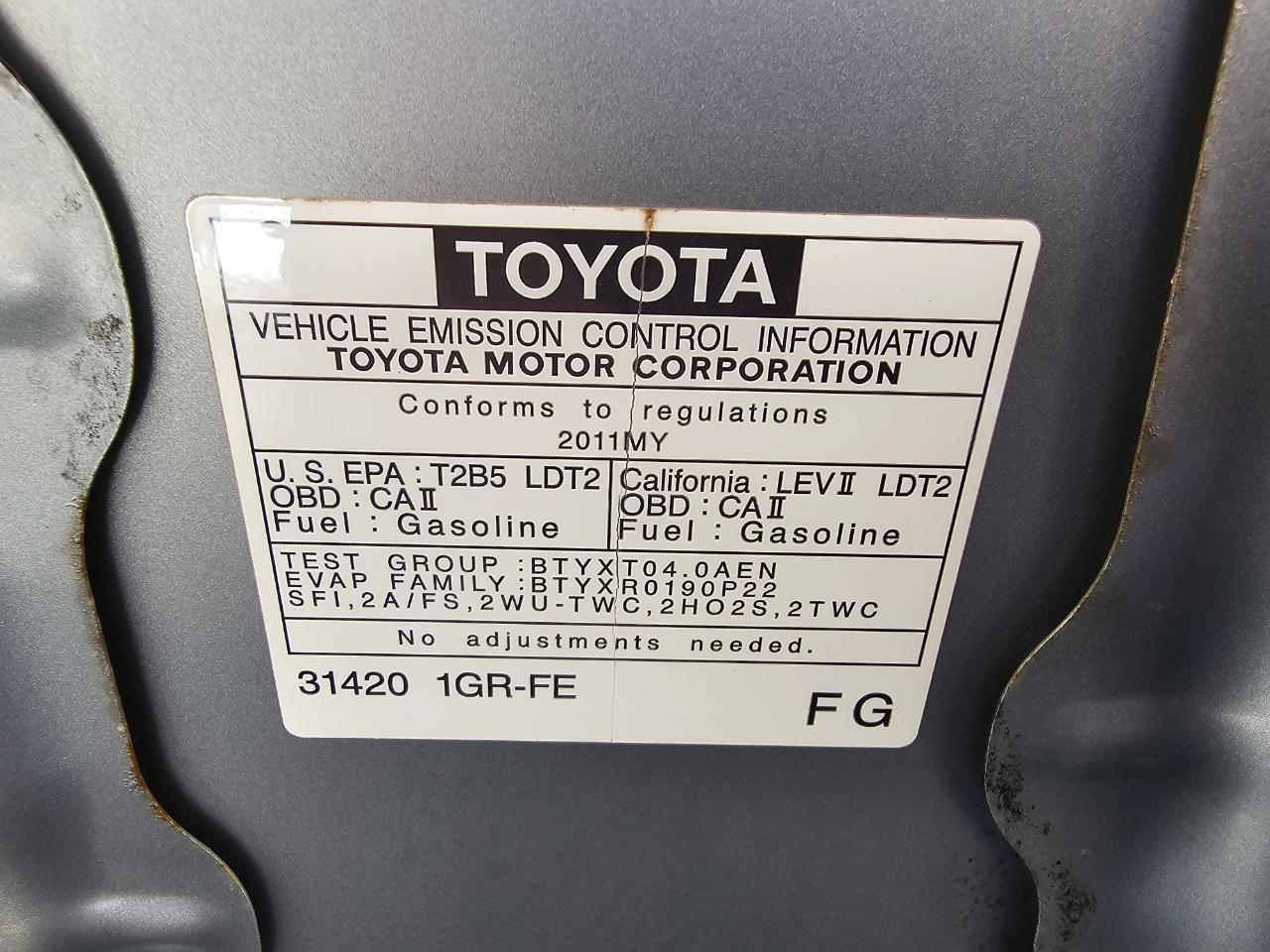Toyota FJ Cruiser 4WD 4dr Man (Natl) 2011