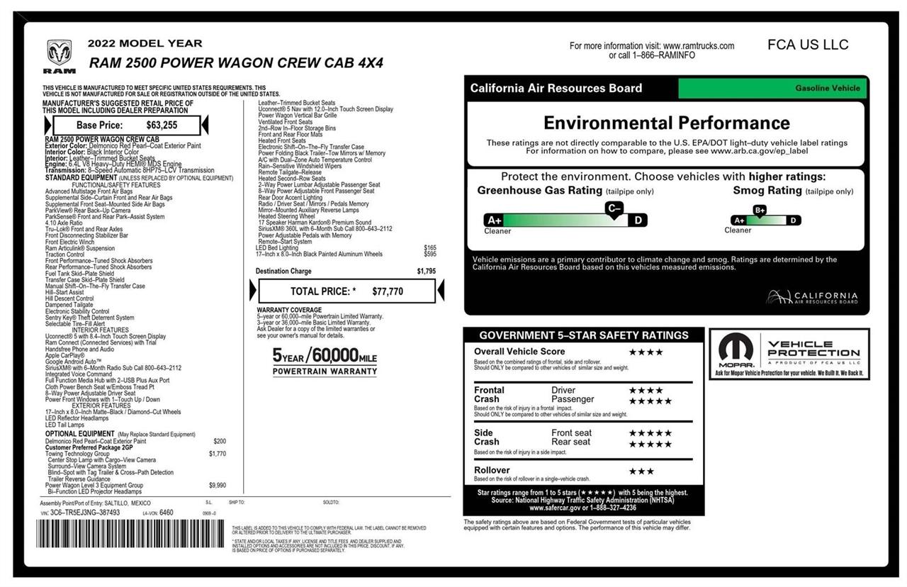 RAM 2500 Power Wagon Crew Cab SWB 4WD 2022