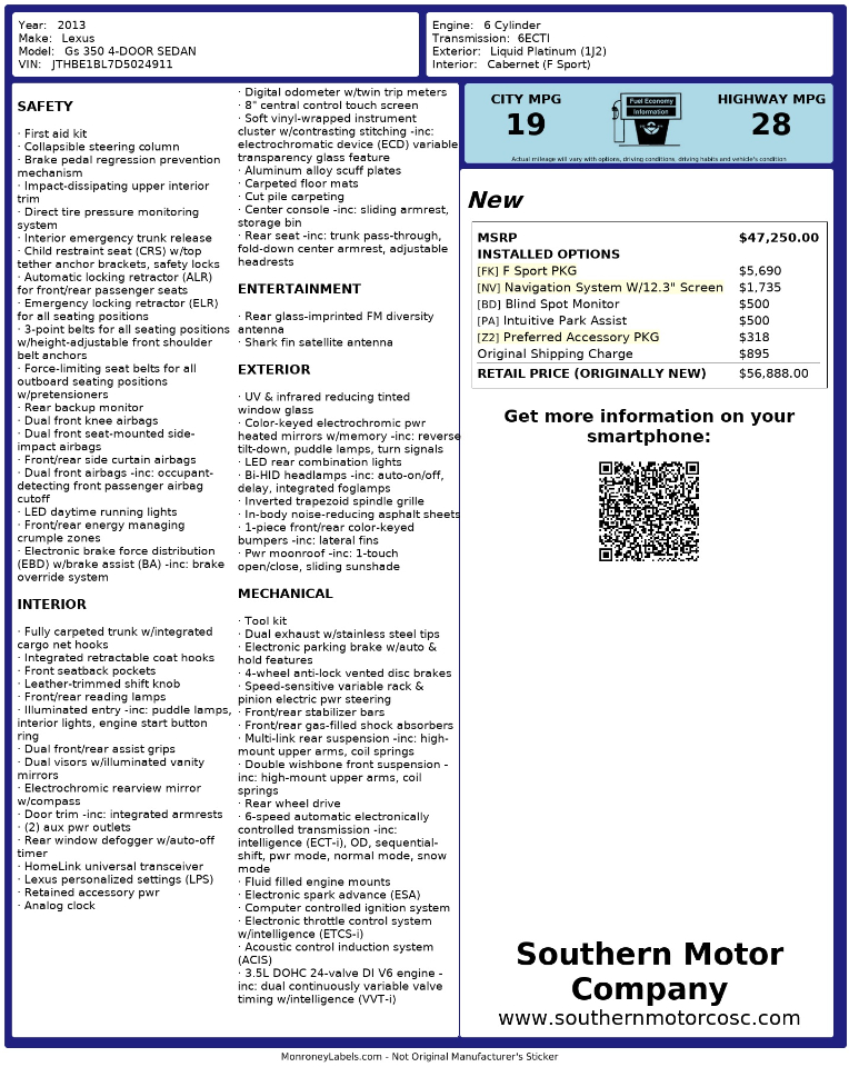 Lexus GS 350  2013