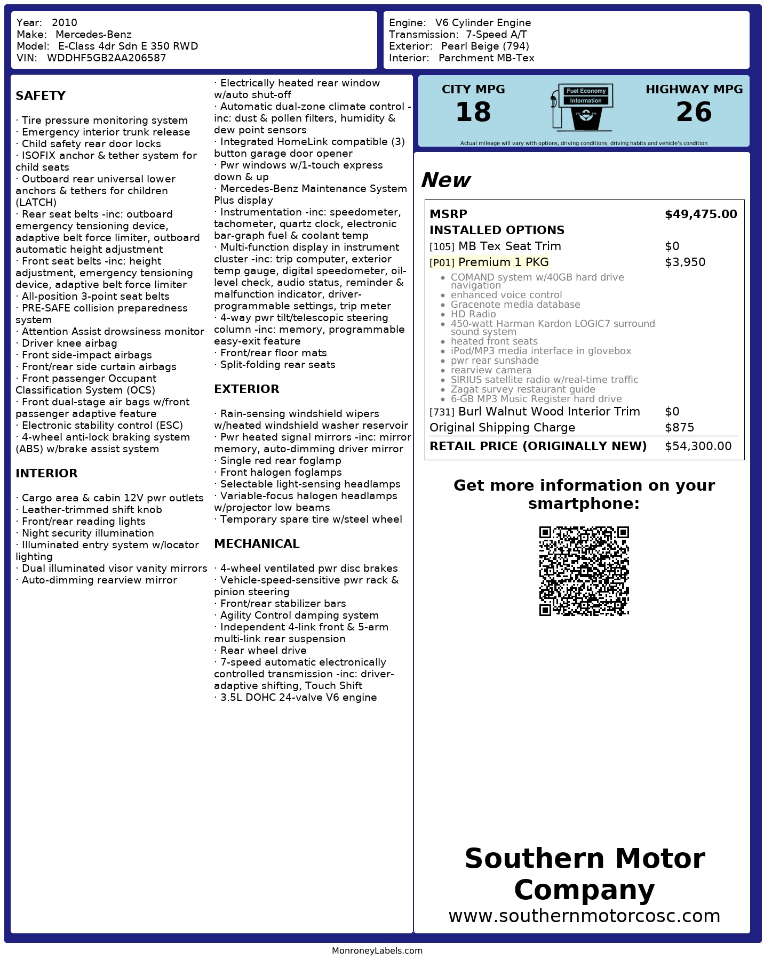 Mercedes-Benz E-Class  2010