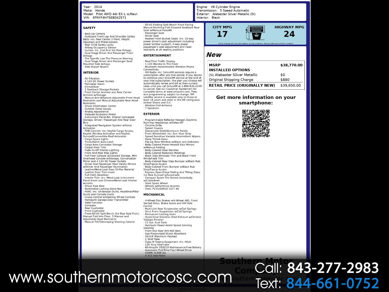 2014 Honda Pilot EX-L w/Navigation