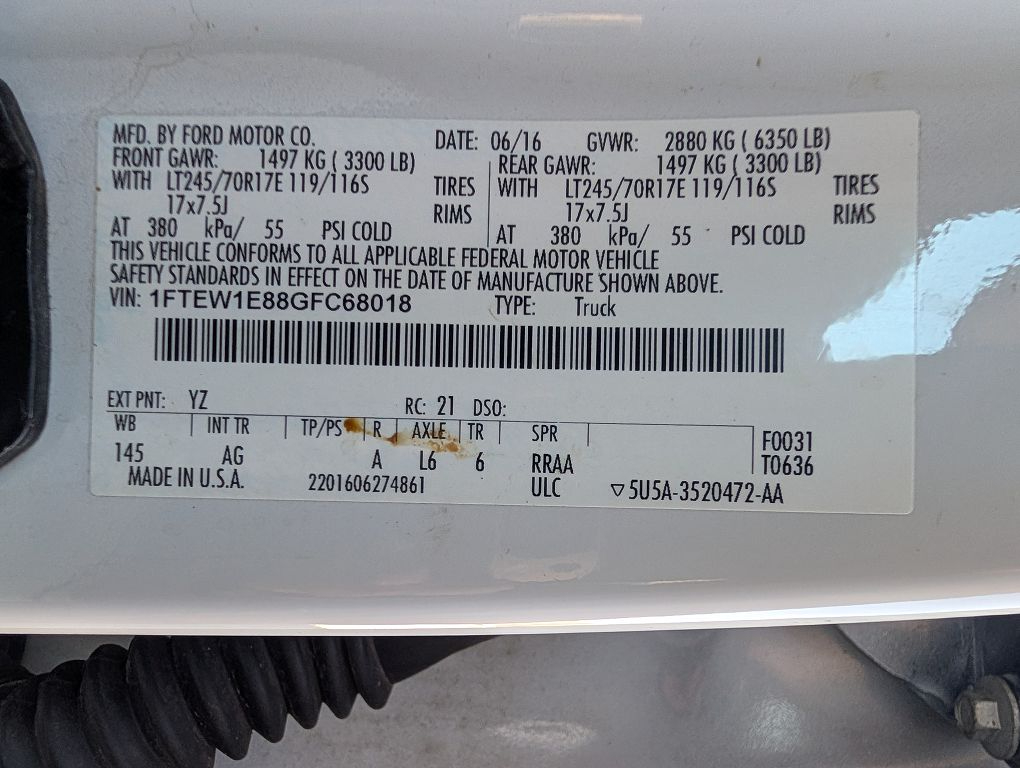 Ford F-150 4WD SuperCrew 145" XL 2016