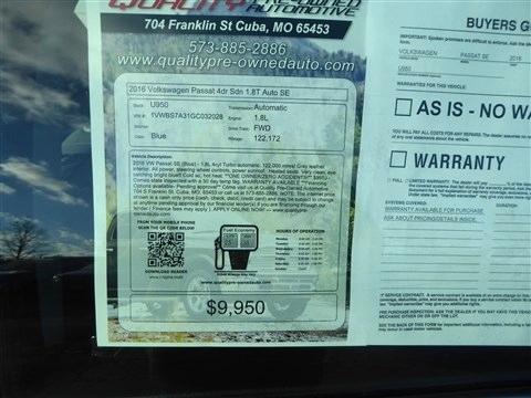 Volkswagen Passat 4dr Sdn 1.8T Auto SE 2016