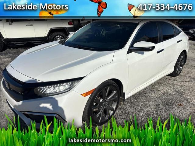 Pearl White 2020 Honda Civic Touring Sedan FWD Sedan Front-Wheel Drive Automatic