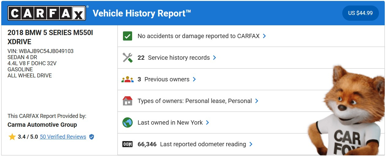 2018 BMW 5 Series M550i xDrive Sedan 4D