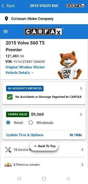 Volvo S60 2.5 Premier 4WD 2015