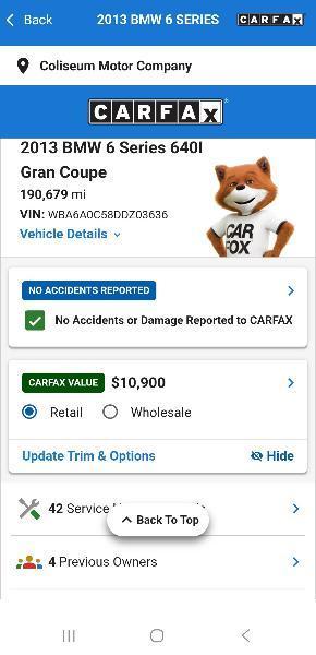 BMW 6-Series 640i Grand Coupe 2013