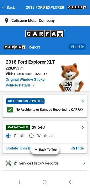 Ford Explorer XLT FWD 2018