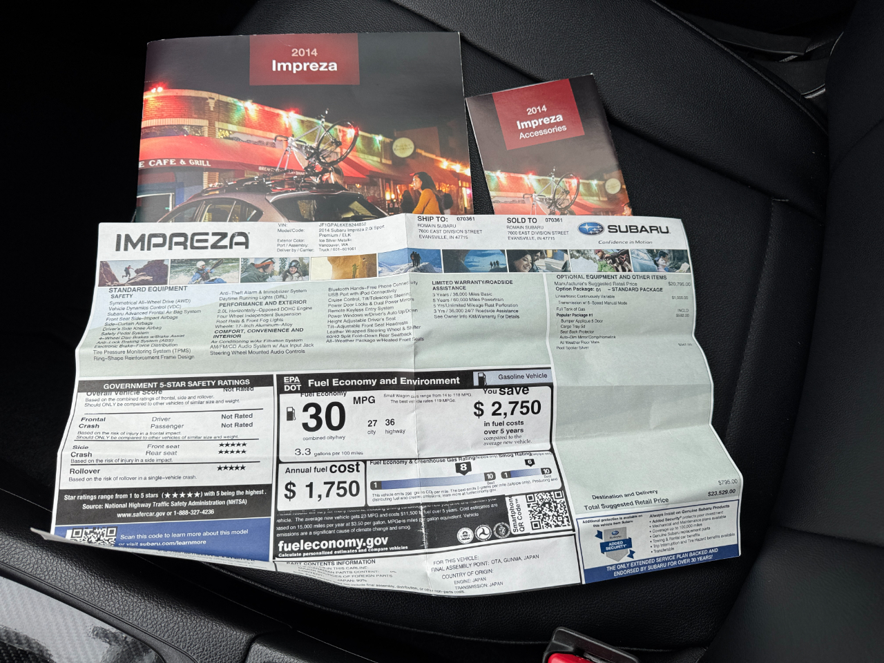 Subaru Impreza Wagon 5dr Auto 2.0i Sport Premium 2014