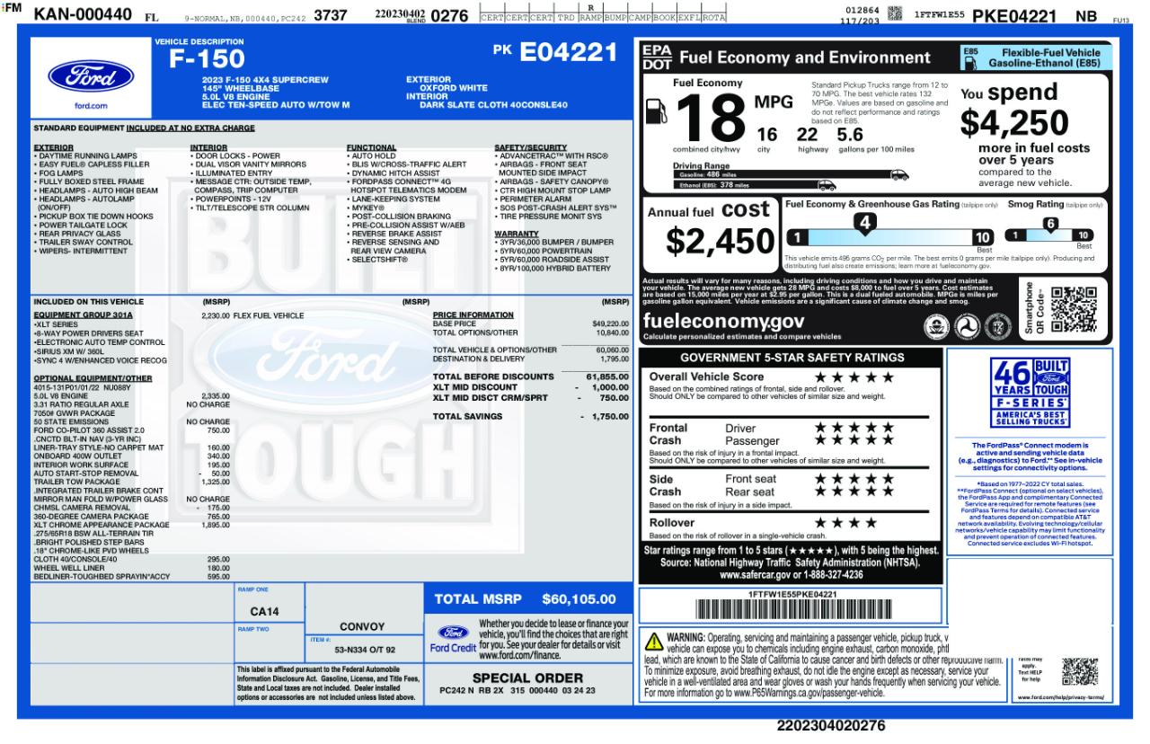 Ford F-150 XLT SuperCrew 5.5-ft. Bed 4WD 2023