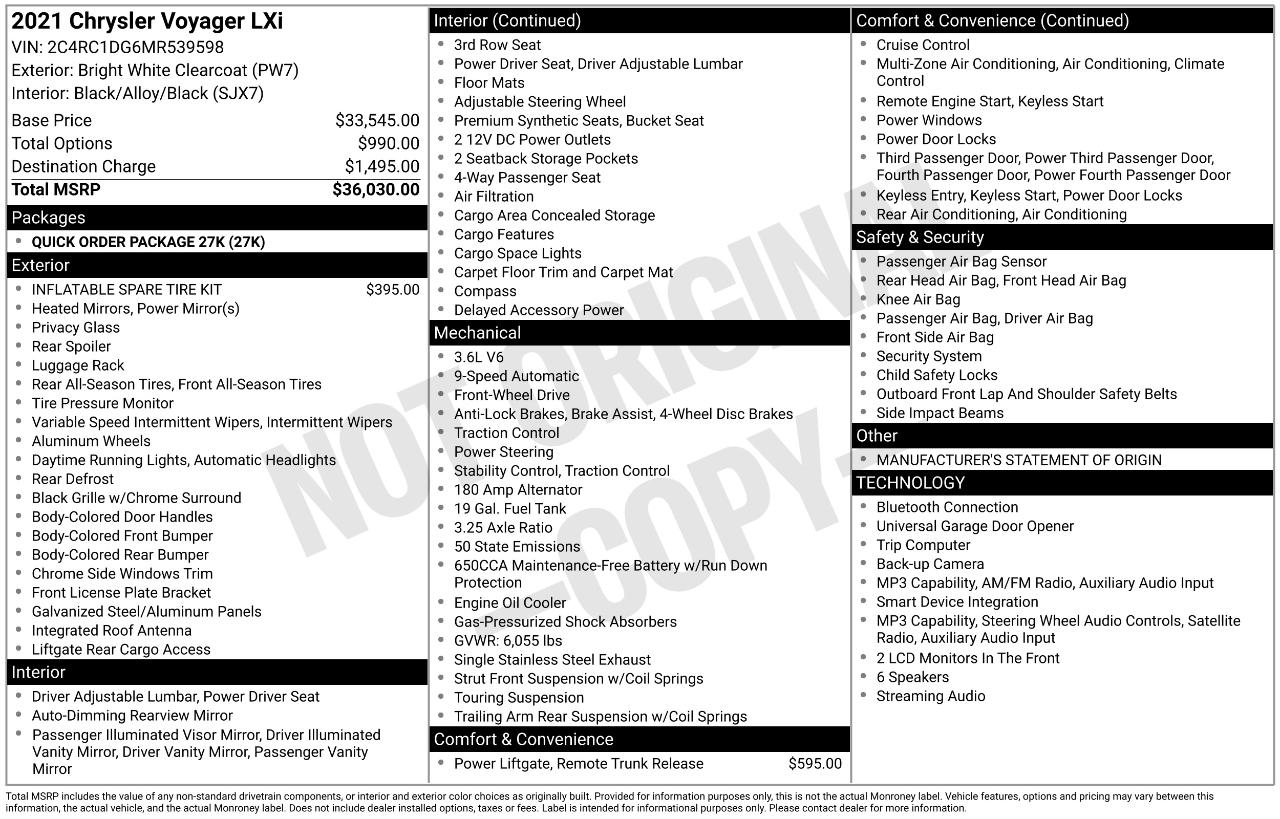 Chrysler Voyager LXI 2021