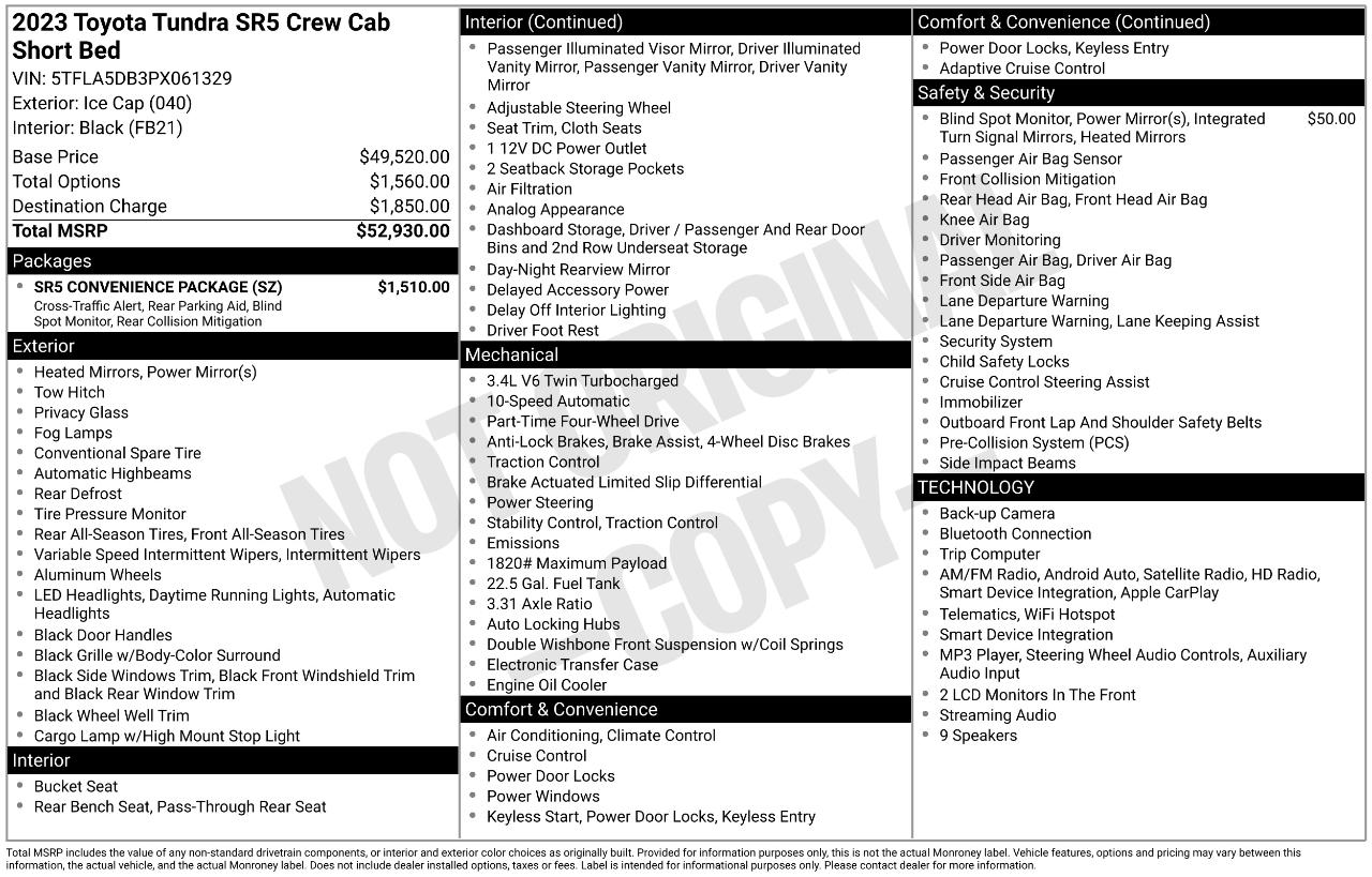 Toyota Tundra SR5 CrewMax 4WD 2023