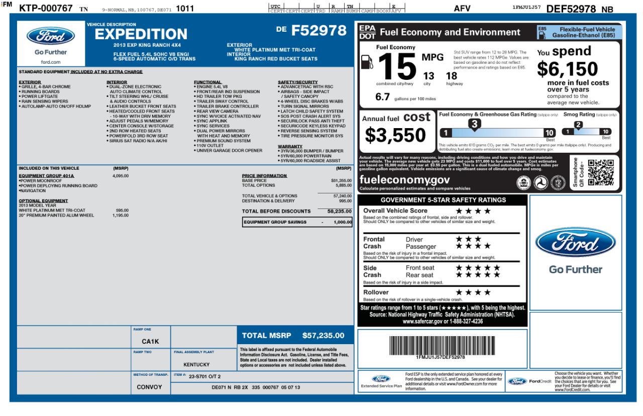 Ford Expedition King Ranch 4WD 2013