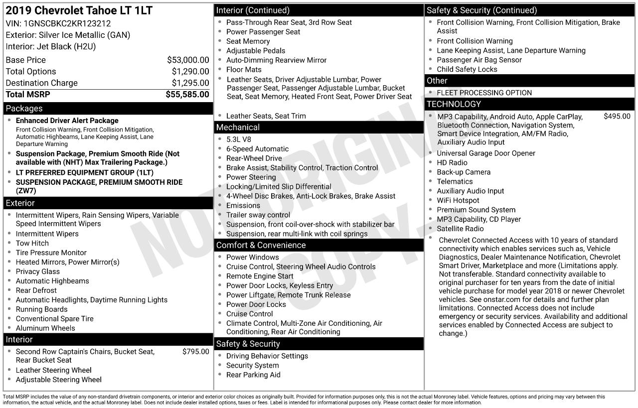 Chevrolet Tahoe LT 2WD 2019