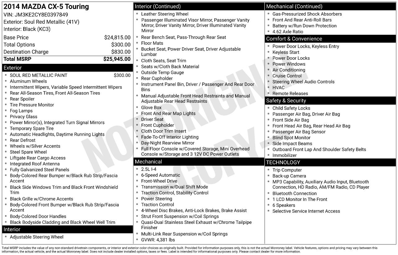 Mazda CX-5 Touring 2014