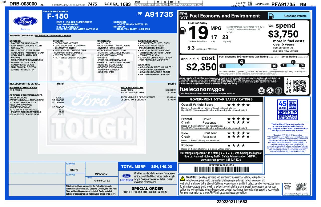 Ford F-150 XLT SuperCrew 5.5-ft. Bed 4WD 2023