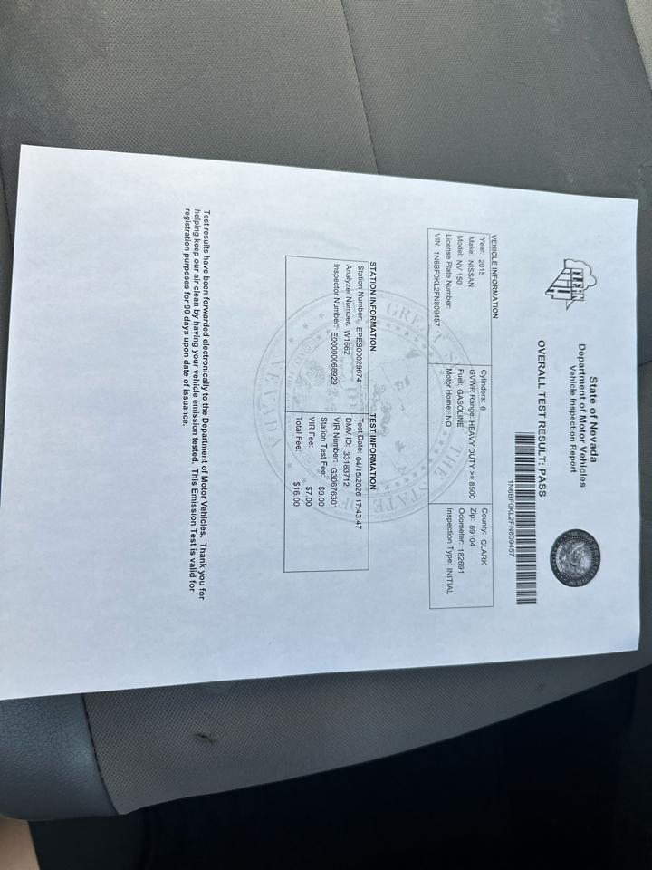 Nissan NV Cargo 1500 SV 2015