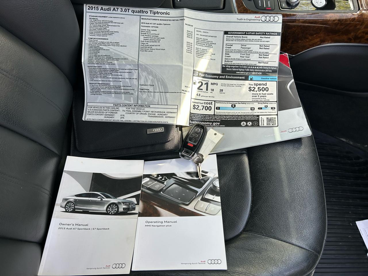 Audi A7 4dr HB quattro 3.0 Premium Plus 2015