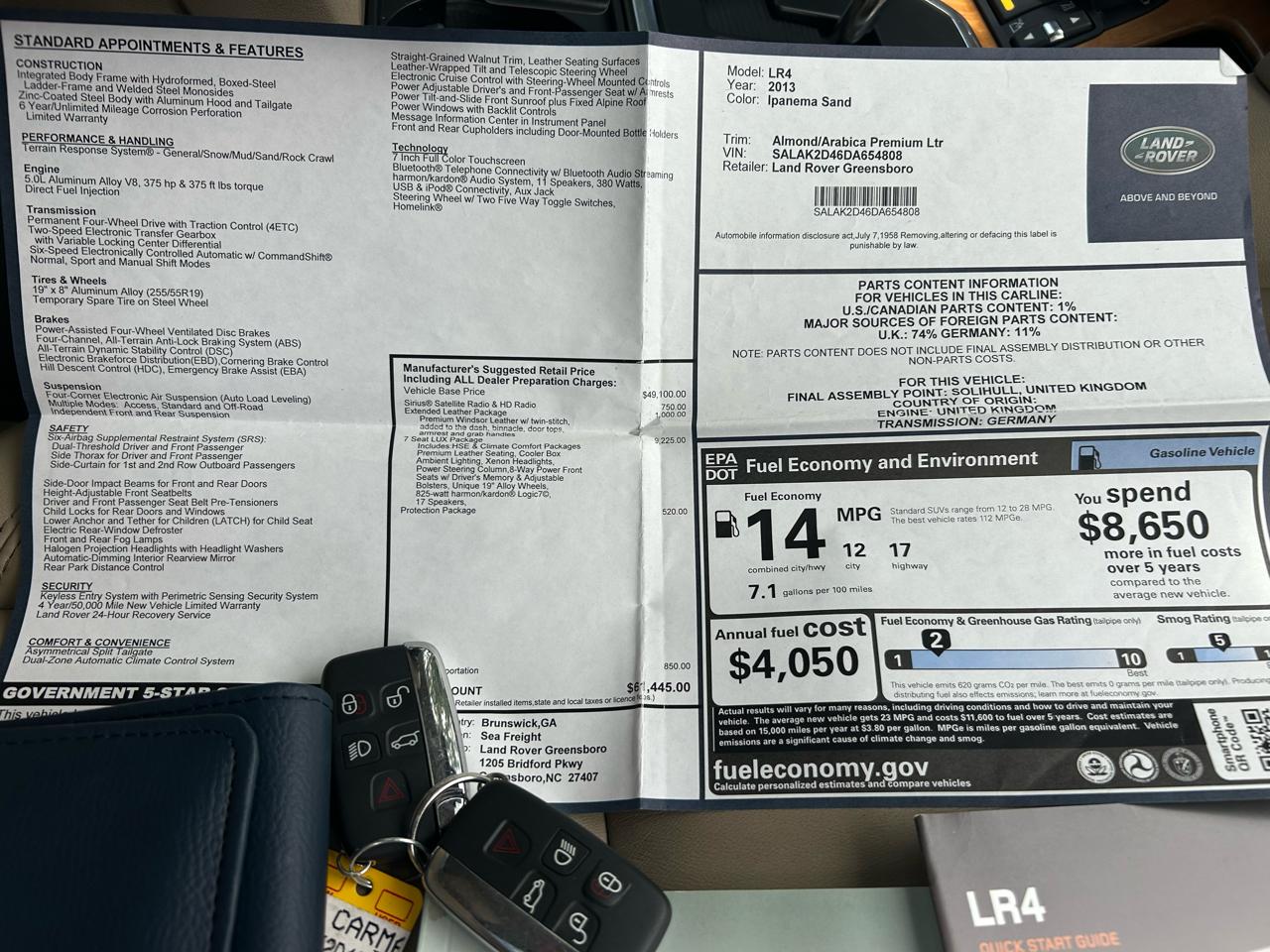Land Rover LR4 4WD 4dr LUX 2013