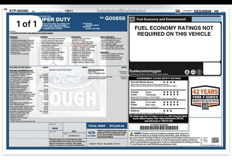 Ford F-250 SD Lariat Crew Cab SWB 4WD 2019