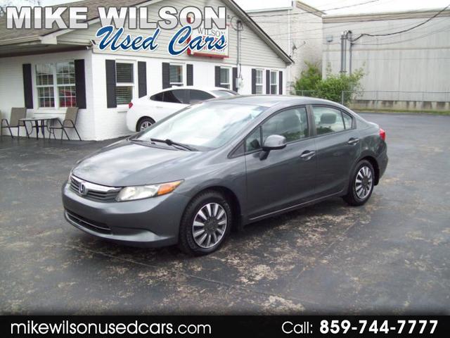 Gray 2012 Honda Civic LX Sedan Front-Wheel Drive 5-Speed Automatic