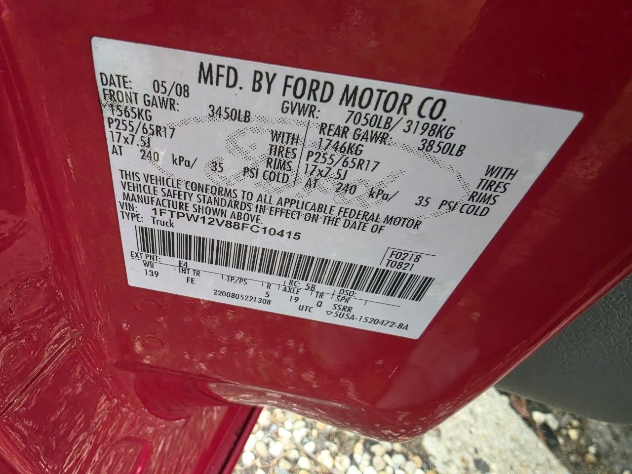 Ford F-150 2WD SuperCrew 139" 60th Anniversary 2008