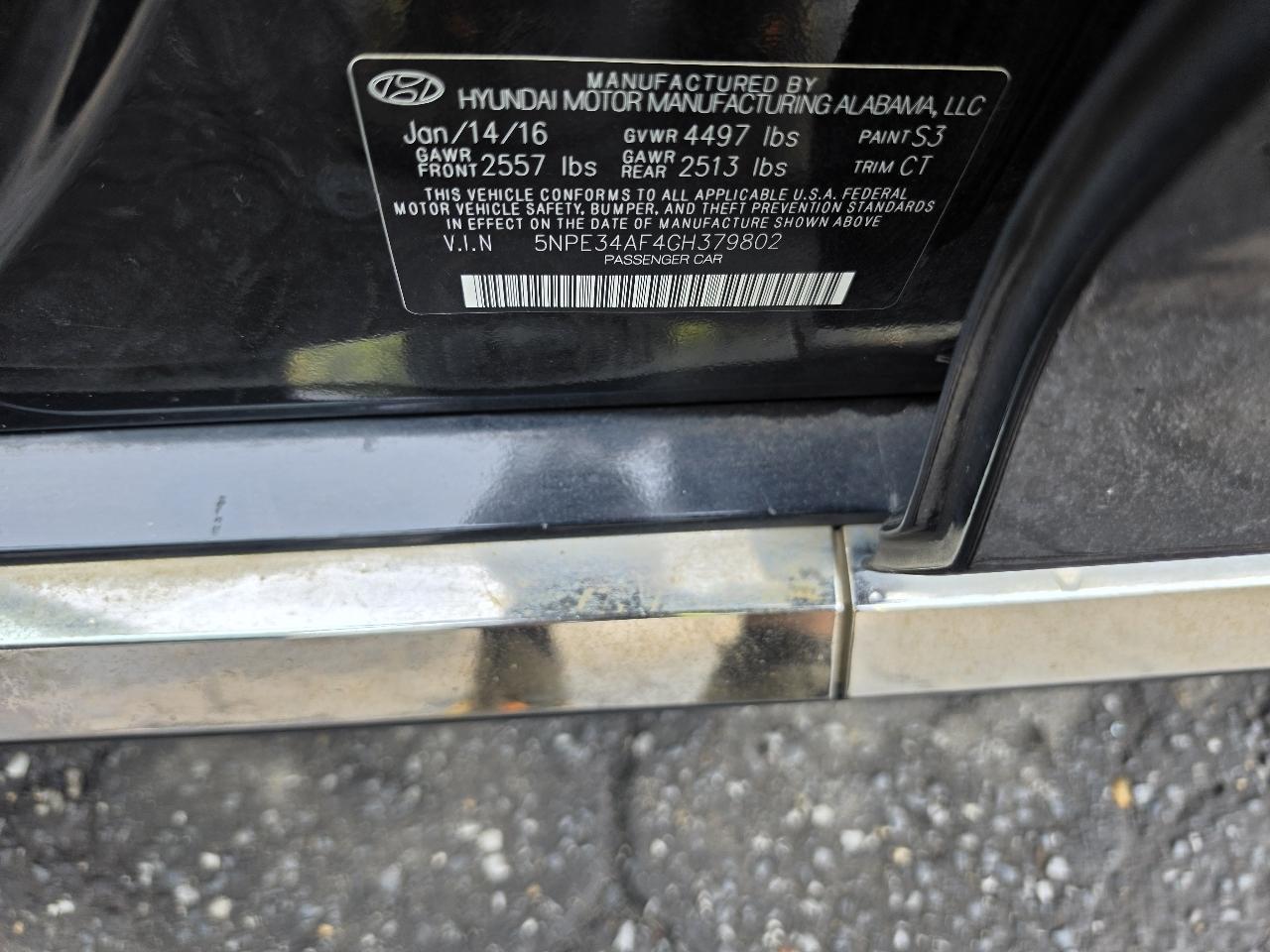 Hyundai Sonata 4dr Sdn 2.4L Sport PZEV 2016
