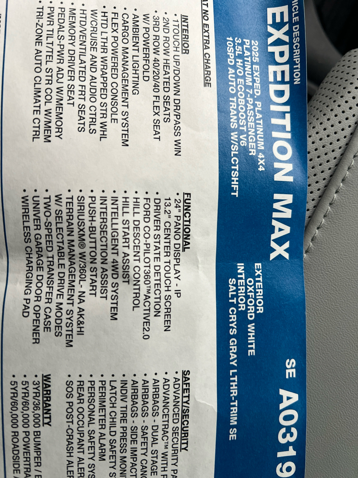 Ford Expedition Max Platinum 4x4 2025