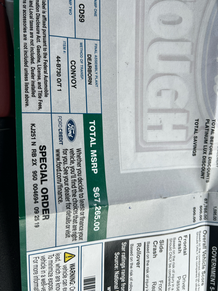 Ford F-150 Platinum SuperCrew 5.5-ft. Bed 4WD 2019