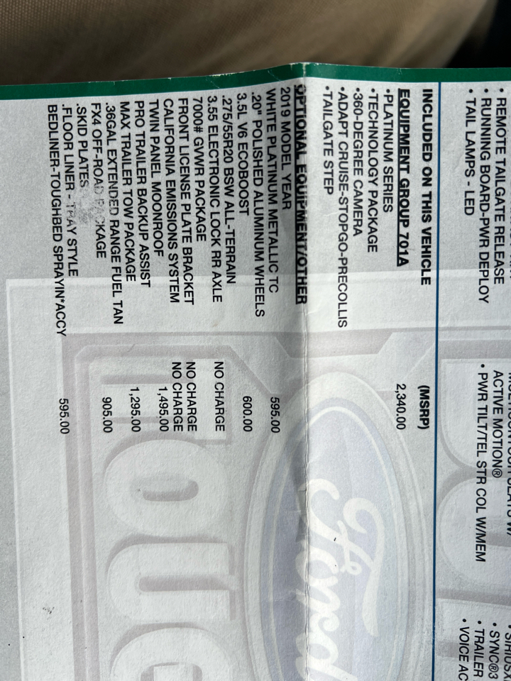 Ford F-150 Platinum SuperCrew 5.5-ft. Bed 4WD 2019