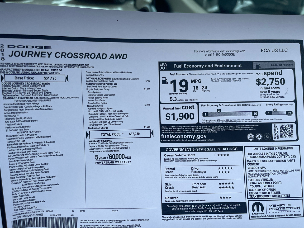 Dodge Journey Crossroad AWD 2018