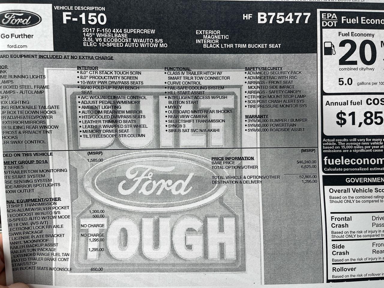 Ford F-150 2WD SuperCrew 157" Lariat 2017