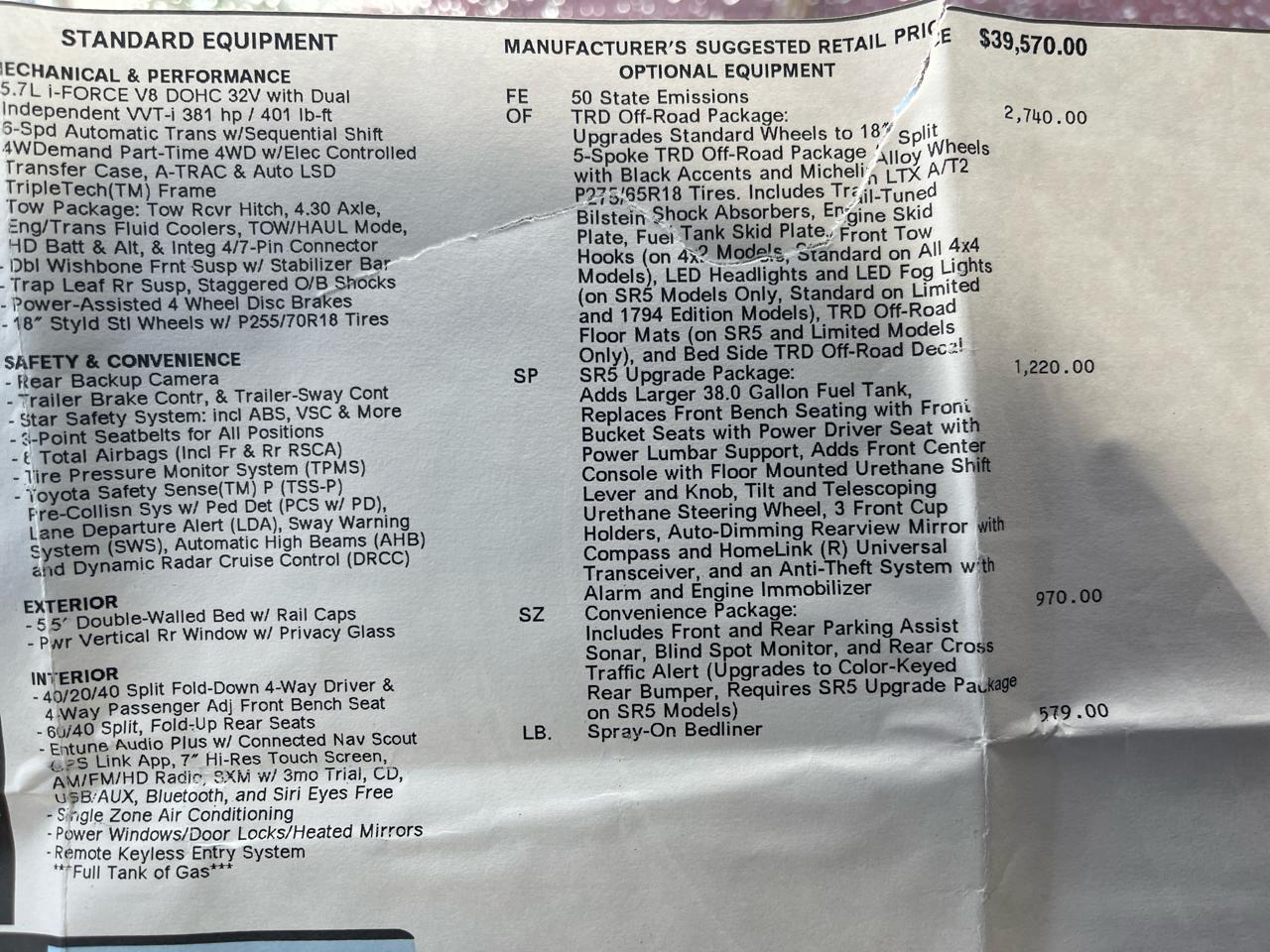 Toyota Tundra 4WD 1794 Edition CrewMax 5.5' Bed 5.7L (Natl) 2018